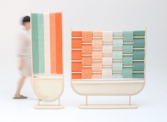 Bilid Rattan Room Divider Features Combination of Pastel Colors to Decorate Your Space