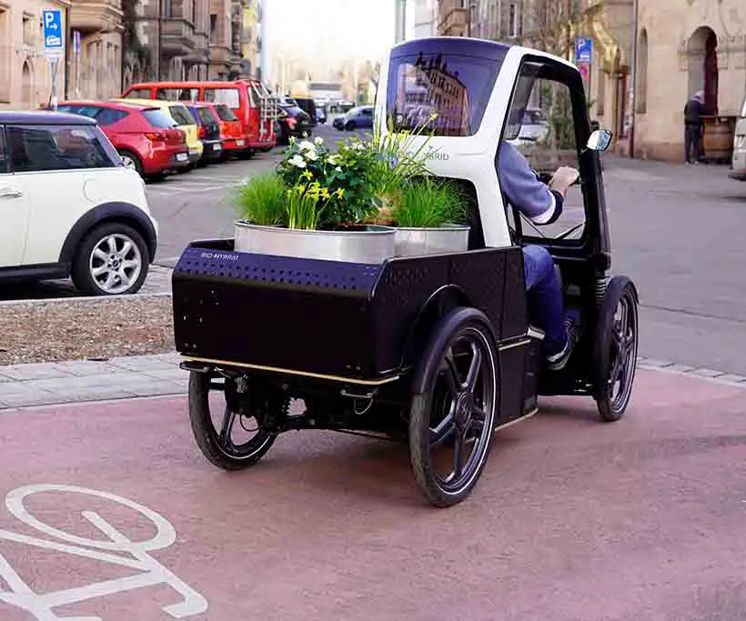 Bio-Hybrid Cargo Pickup - Next Generation Electric Cargo Bike with Open Cargo Bed