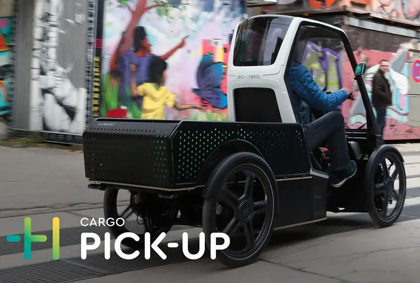 Bio-Hybrid Cargo Pickup - Next Generation Electric Cargo Bike with Open Cargo Bed