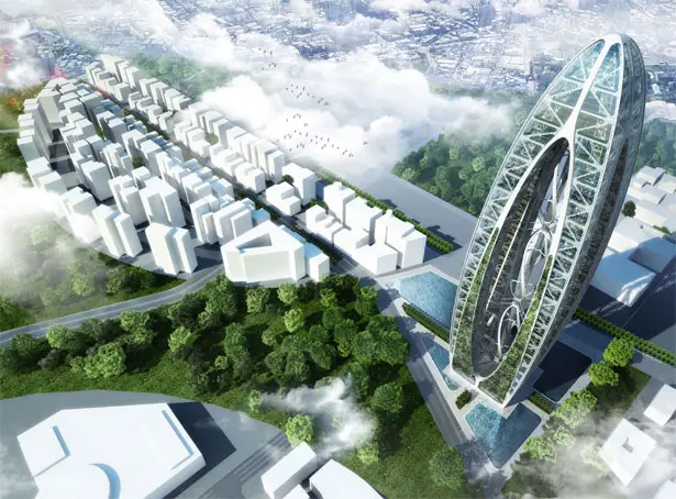 Bionic Arch Echo Tower Symbolizes Future Eco-Friendly Green Taiwan - Tuvie