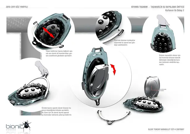 Bionic Design Portable Water Storage Unit by Olcay Tuncay Karabulut