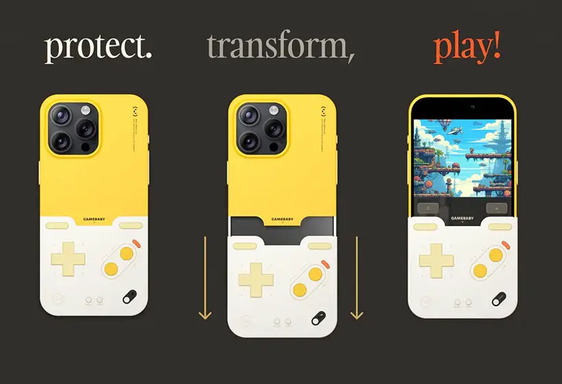 BitmoLab Game Baby iPhone 15 Case with Retro Gaming Superpowers