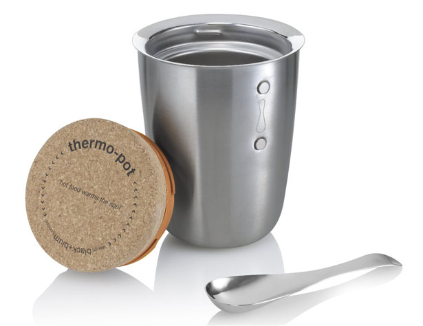 Black+Blum Thermo Pot Features Biodegradable Cork Lid and Stainless Steel Spoon