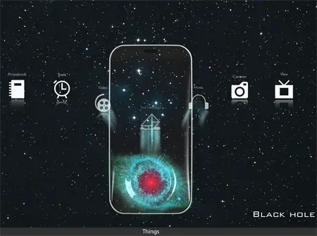 black hole concept phone