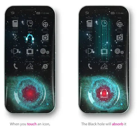 black hole concept phone