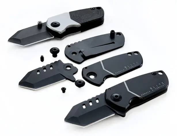 BLITZ Mini Tactical Pocket Knife Straight Edge Edition