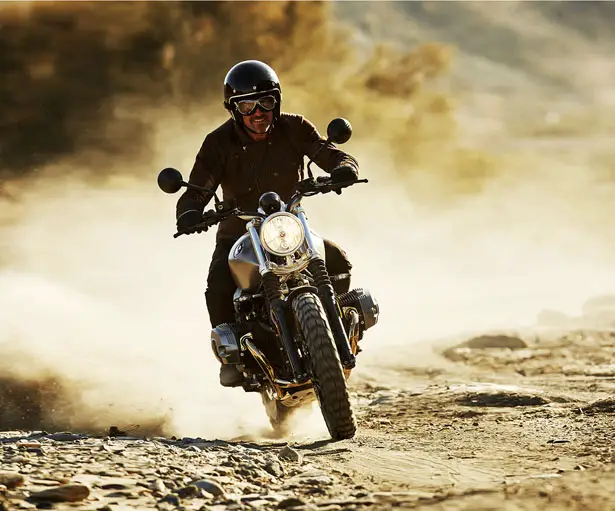 BMW R nineT Scrambler Motorcycle Features 1200cc Boxer Engine and Dual Silencer