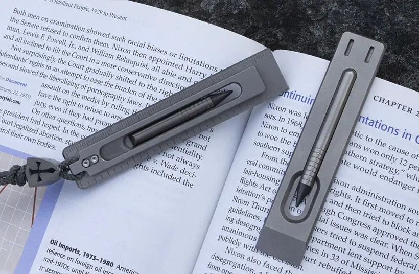 The BookBond Pen - Titanium Multitool Bookmark and a Pen in One