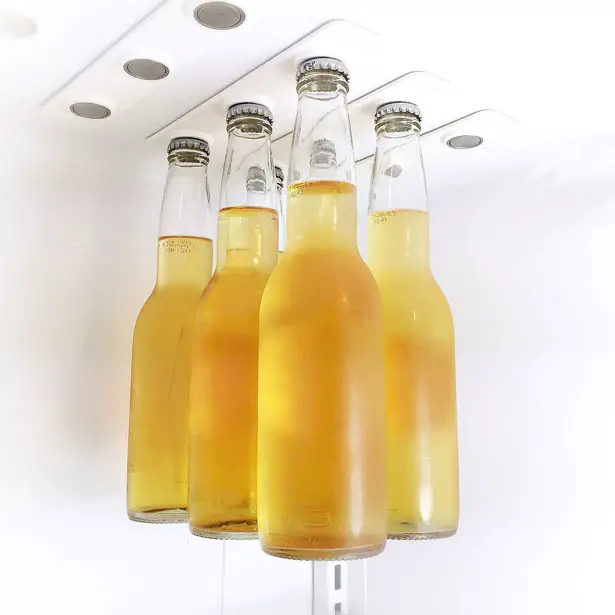 BottleLoft Magnetic Strips Hold Beverage Bottles in A Cool Way