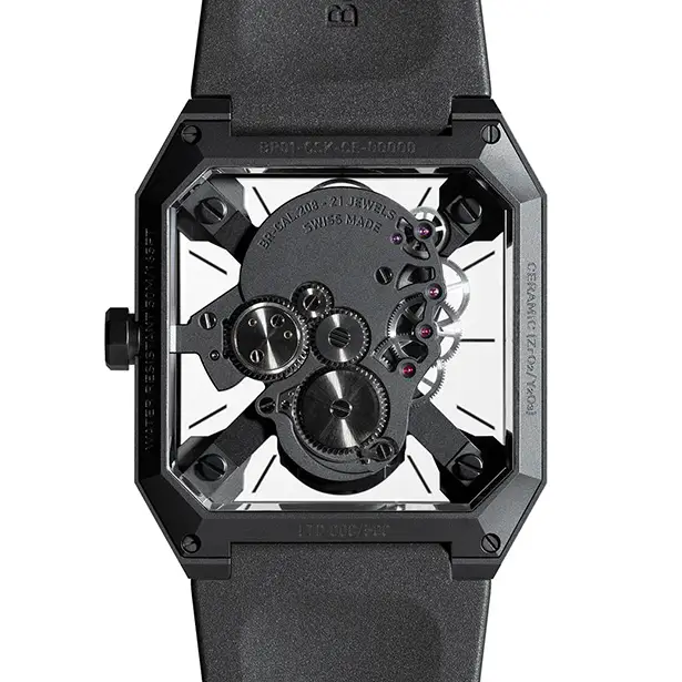 Limited Edition Bell&Ross 01 Cyber Skull Watch with Black Rubber Strap ...