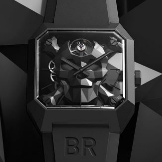 Limited Edition Bell&Ross 01 Cyber Skull Watch with Black Rubber Strap