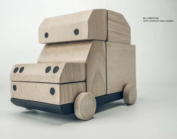 BRUMM Wooden Car Toy Allows You to Build Different Car Models