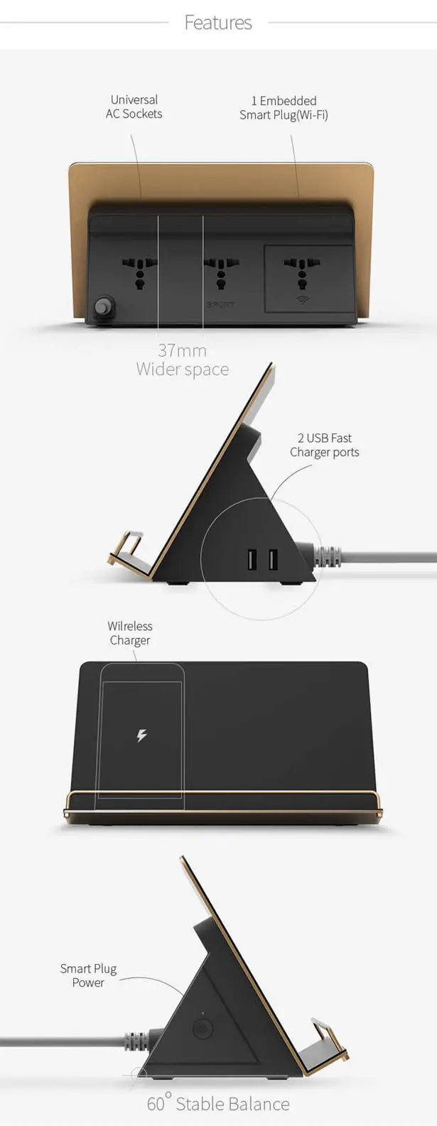 Brunt Powerstation Multifunction Electric Device for Desk and Table