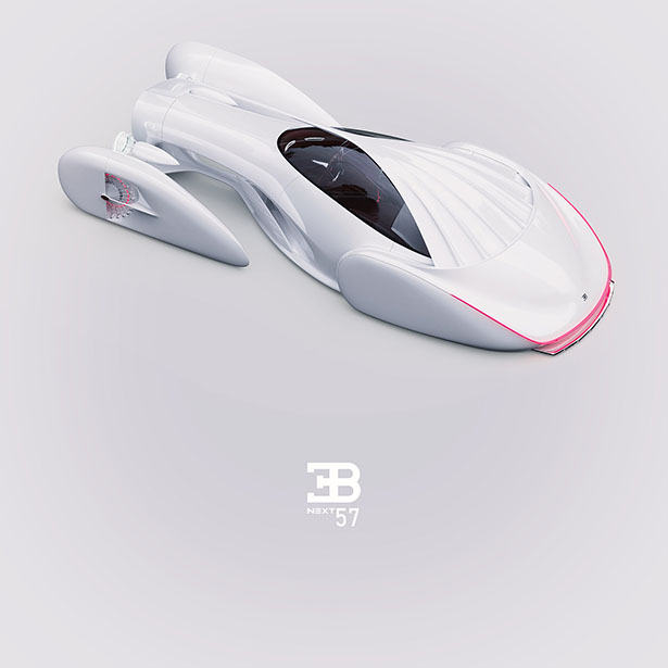 Futuristic Bugatti NEXT-57 Concept Car by Wang Cong