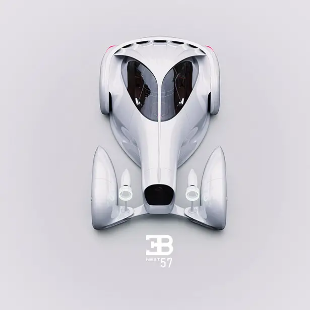 Futuristic Bugatti NEXT-57 Concept Car by Wang Cong