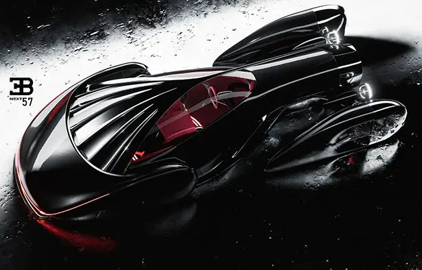Futuristic Bugatti NEXT-57 Concept Car by Wang Cong