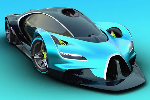 Bugatti Concept Proposal : Bugatti Inspired Futuristic Racing Car by Adrian Biggins