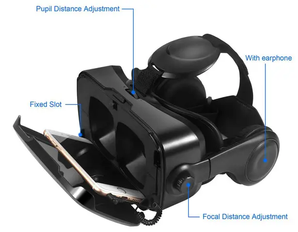 Canbor VR Headset with Built-in HD Stereo Headphones