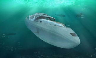 Futuristic Carapace Hybrid Submarine Yacht Concept by Elena Nappi
