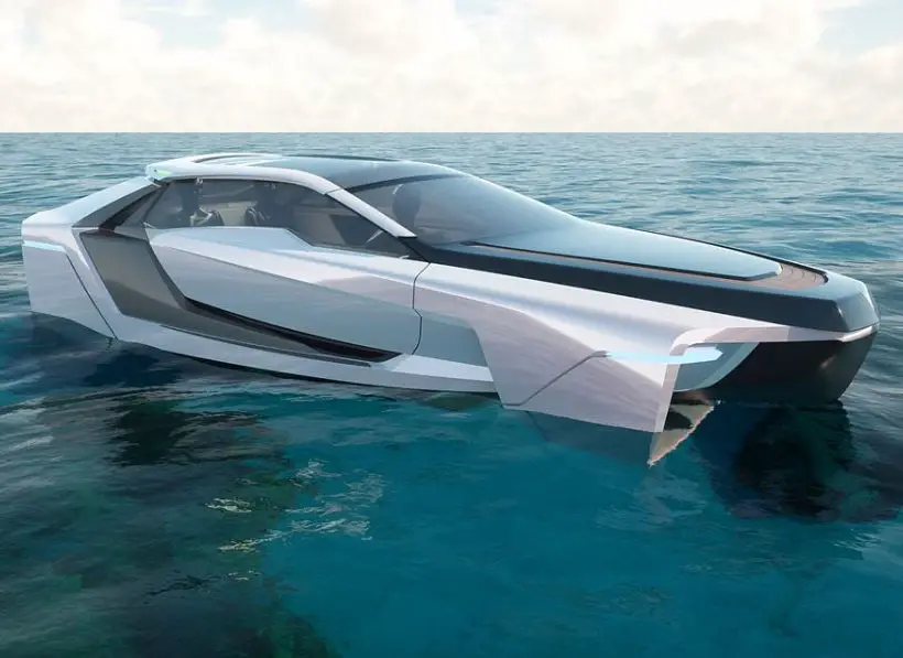 CentrostileDesign Future-E, Supercar-Inspired Concept Boat That Flies on The Waves