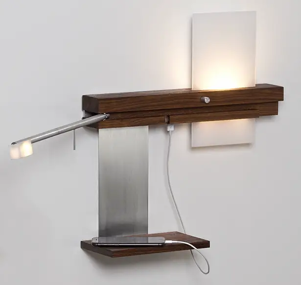 Cerno Levo LED Sconce with USB Charger