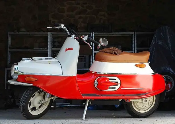 Retro Modern Cezeta Type 506 Electric Scooter Features Vintage Style with Iconic Shape