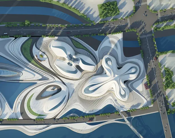 Changsha Meixihu International Culture & Art Centre by Zaha Hadid Architects