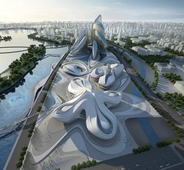 Changsha Meixihu International Culture & Art Centre by Zaha Hadid Architects