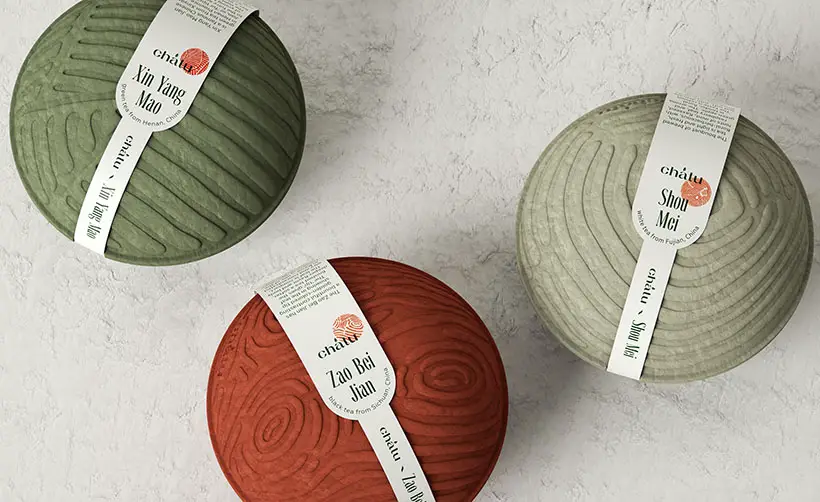 Chatu Chinese Tea Has Unique Packaging Design That Replicates Patterns of Tea Plantations by Xenia Alexandrova