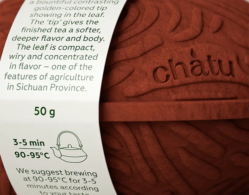 Chatu Chinese Tea Has Unique Packaging Design That Replicates Patterns of Tea Plantations by Xenia Alexandrova