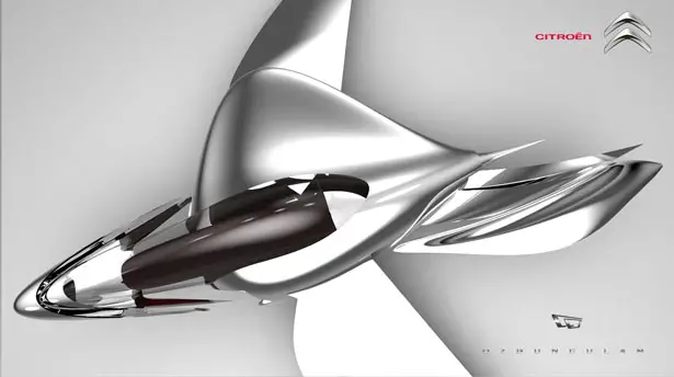 Futuristic Citroen Maglev Race Car by Ozgun Culam