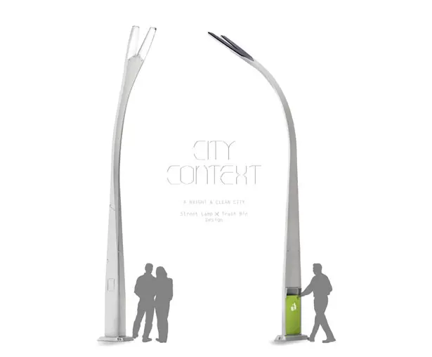 City Context Street Light and Trash Bin Design