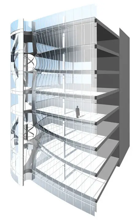 clean technology tower with wind turbine