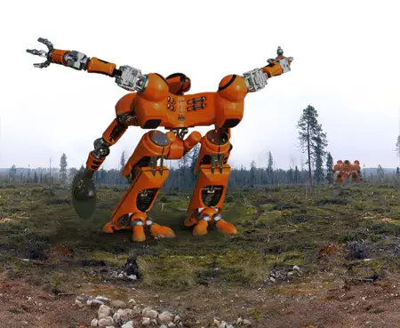 clear cut forest fire robot