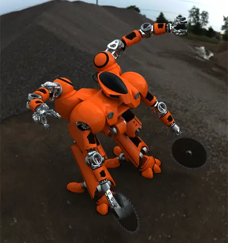 clear cut forest fire robot