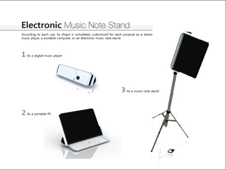 clef futuristic music note stand