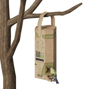 Co-Grain Bird Feeder Cereal Packaging Turns Into Cardboard Bird Feeder