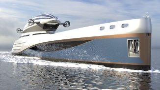 Futuristic Colossea Mega Yacht with Detachable Airship