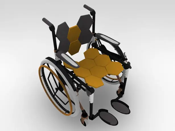 Comb Multifolding Wheelchair by Rudolf Mihu