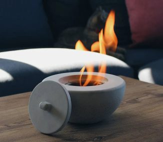 PURE-Fire V.2 – Concrete Tabletop Fireplace for Delightful Fire Experience