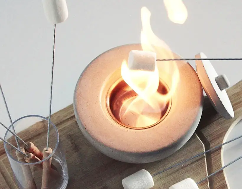 PURE-Fire V.2 - Concrete Tabletop Fireplace by Tabart Shop