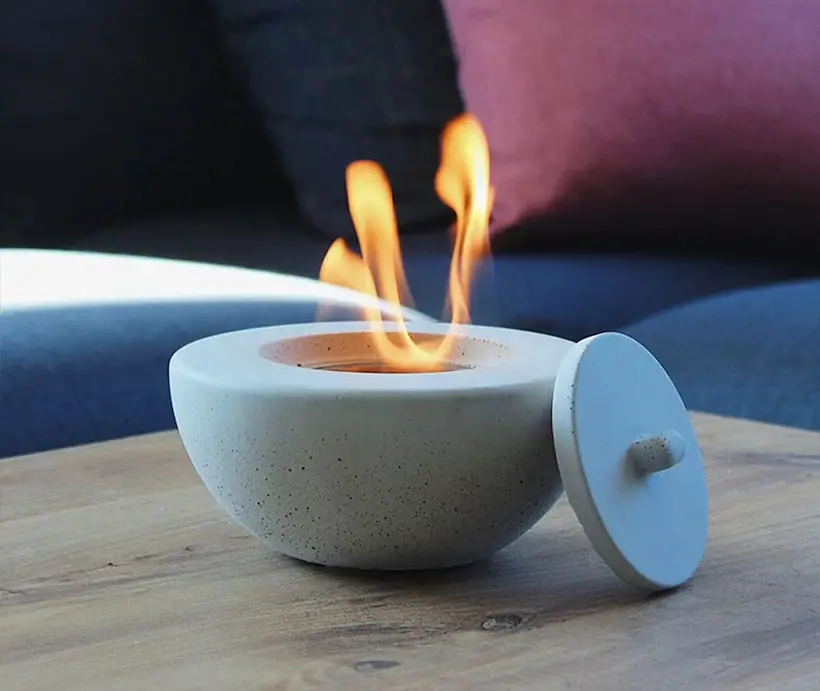 PURE-Fire V.2 - Concrete Tabletop Fireplace by Tabart Shop