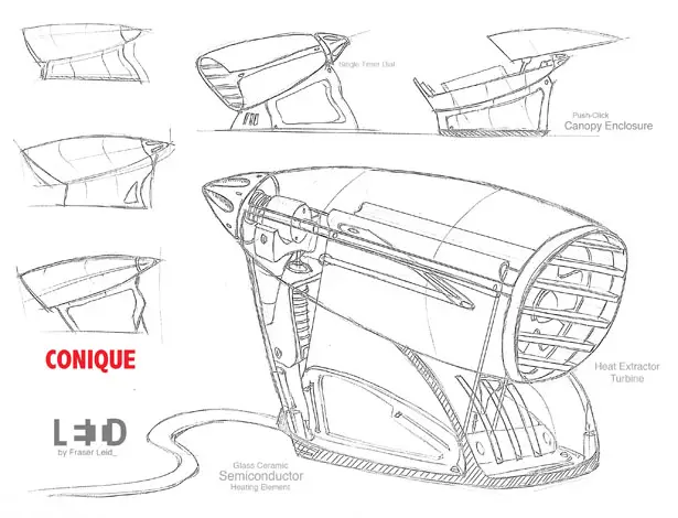 Conique Concept Toaster Looks Like An Alien Weapon by Fraser Leid