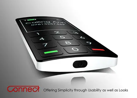Connect, Simple Cell Phone Design with Optimus Keypad as Menu Navigation