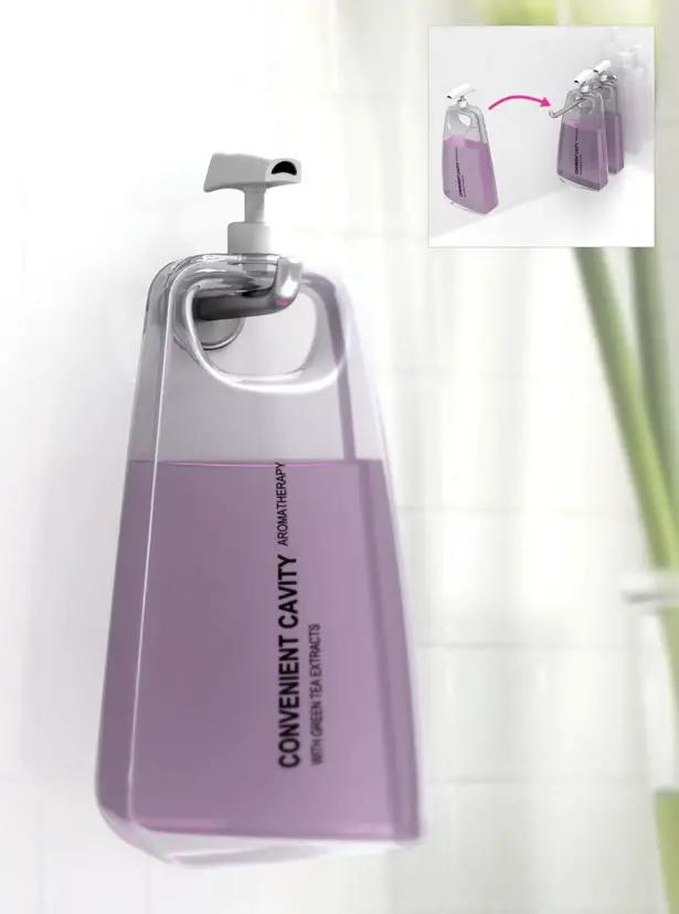 Convenient Cavity Shampoo Bottle Design