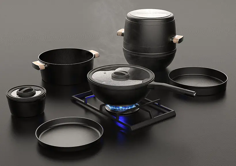 Cooking Totem - Modern Stackable Cookware Set for Small Space Kitchen - Tuvie  Design