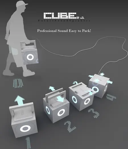 Cube 2.1 Wireless Speakers by Joao Carneiro