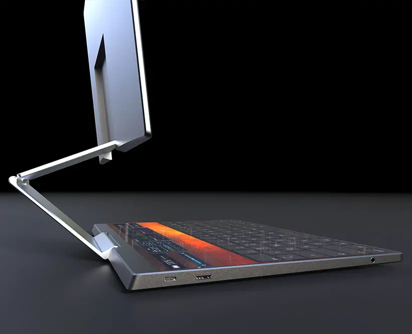 Cubitus Laptop Design With Height Adjustable Screen by Samuele Montorfano