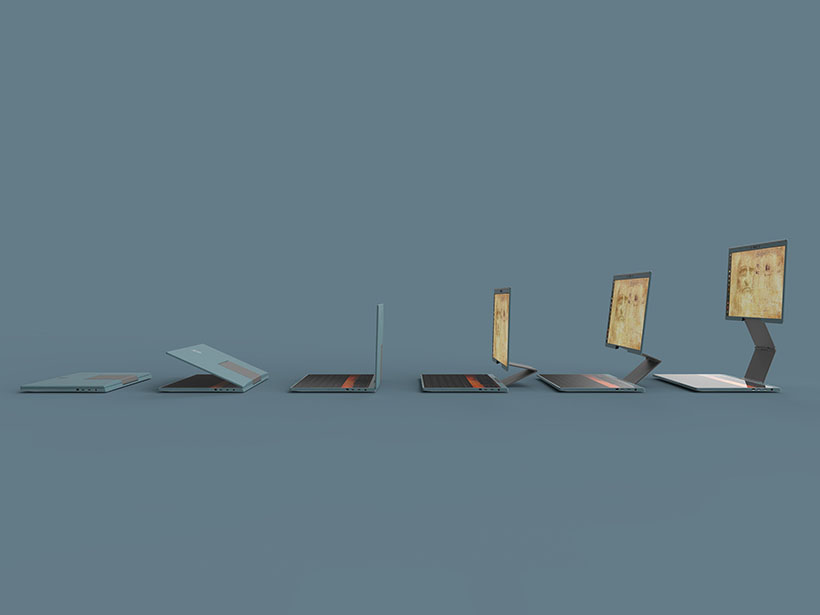 Cubitus Laptop Design With Height Adjustable Screen by Samuele Montorfano