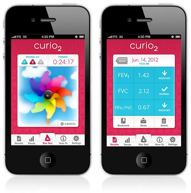 Curio2 Kid Friendly Spirometer and App by PushStart